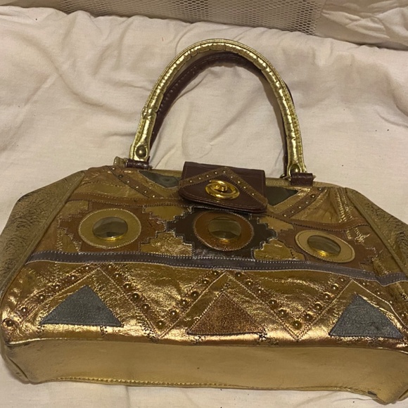 Vintage Metallic Top Handle Bag - Picture 5 of 6